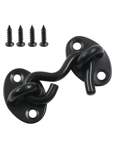 Gancho y Ojo Pestillo Waziaqoc 5.08 cm Acero Inoxidable Negro