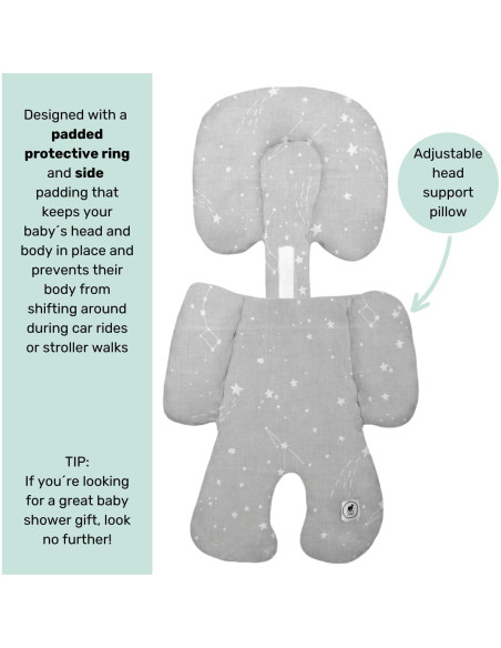 Cojín para Asiento de Auto Bebé NAP - Soporte Cabeza Algodón