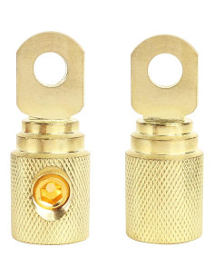 Juego de 2 Terminales de Anillo de Batería KUNPENGPARTS 0 Gauge Oro 2