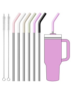 Popotes de Metal Reutilizables Lpaacat 30.99 cm 6 Piezas con Silicona