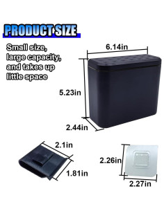 Basurero para Auto BDZMC Impermeable con Tapa 15.6x13.3cm 2