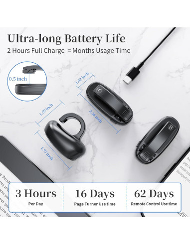Control Remoto de Anillo para Pasar Páginas Kindle Negro