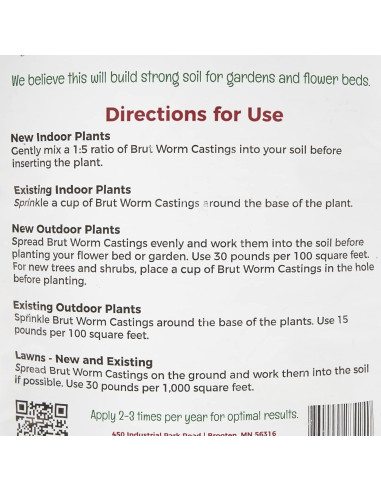 Abono Orgánico Brut Worm Castings 2.27 kg - Nutrientes Naturales