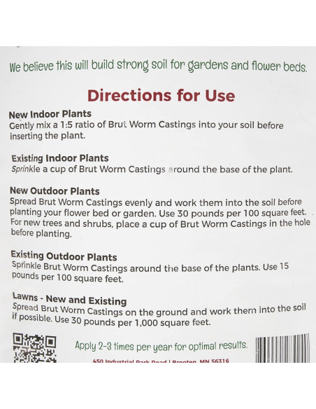 Abono Orgánico Brut Worm Castings 2.27 kg - Nutrientes Naturales