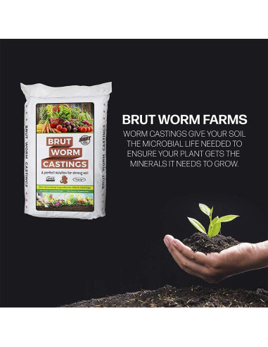 Abono Orgánico Brut Worm Castings 2.27 kg - Nutrientes Naturales