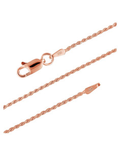 Cadena de collar de plata esterlina 925 chapada oro rosa 1.1mm