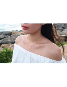 Cadena de collar de plata esterlina 925 chapada oro rosa 1.1mm 2