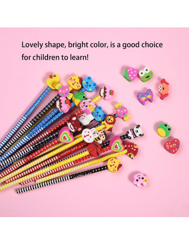 16 Lápices con Borrador de Animales y Frutas Jsehchya