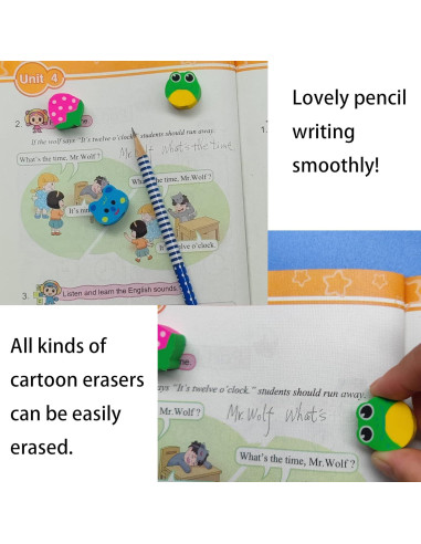 16 Lápices con Borrador de Animales y Frutas Jsehchya