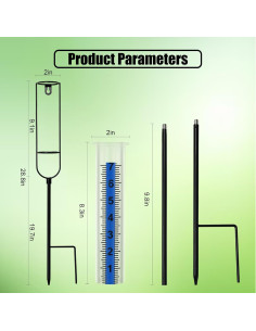 Medidor de lluvia ajustable MAFIMOEA 73.66 cm plástico 2