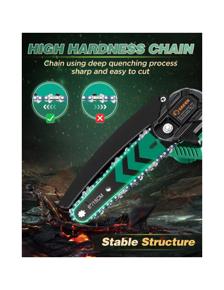 Mini Motosierra Eléctrica Inalámbrica Saker 6" con Aceite Automático