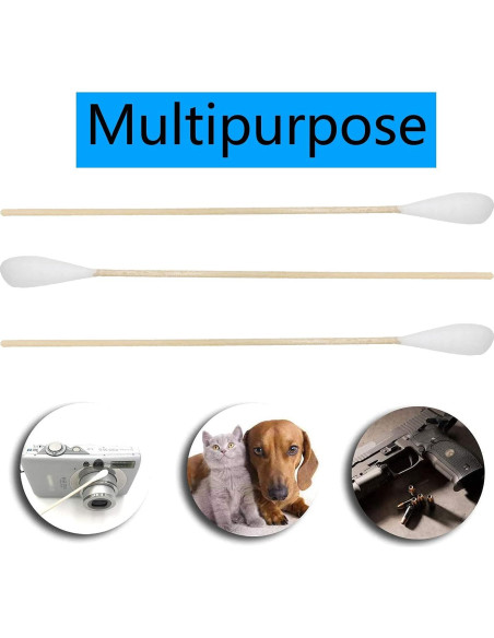 Hisopos de Algodón Grande 200pcs para Mascotas y Limpieza