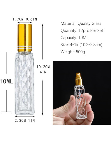 Botellas de Perfume Vacías YU FENG 12pcs 10ml Vidrio Recargable
