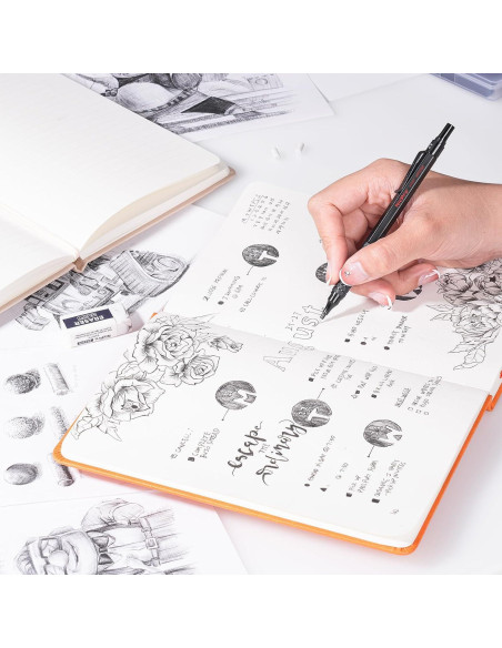 Conjunto de Lápices Mecánicos Nicpro 35PCS Metal Negro 0.5-2.0mm