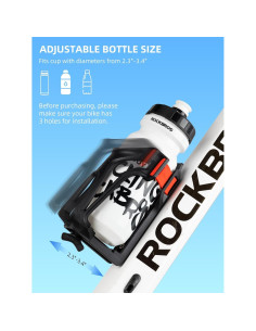Soporte para Botella de Agua ROCKBROS Rojo Ajustable 5.8-9.5 cm 2