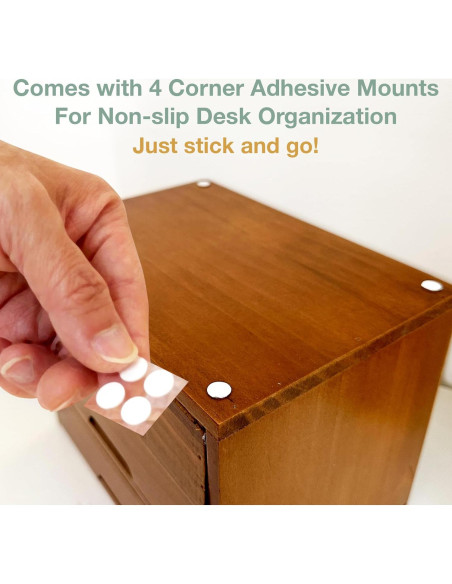 Organizador de Escritorio Woodaholic Teal 4 Cajones Madera