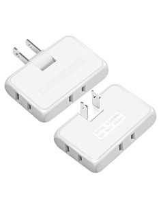 Extensor de Enchufe 3 Vías RunParts Tipo A Blanco Paquete 2