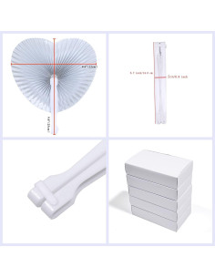 20 Abanicos de Papel Plegables Corazón Plateado Bestage 2