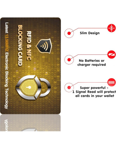 Tarjetas de Bloqueo RFID SaiTech IT 2 Pcs Dorado - Protección Contactless