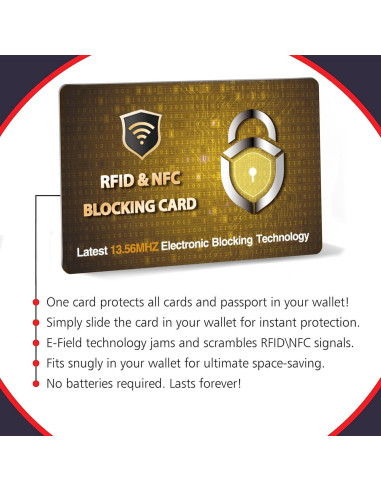 Tarjetas de Bloqueo RFID SaiTech IT 2 Pcs Dorado - Protección Contactless