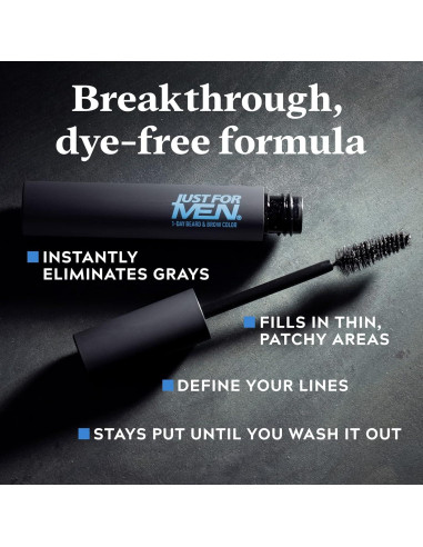 Just for Men Color Temporal para Barba y Cejas Negro - 1 Día