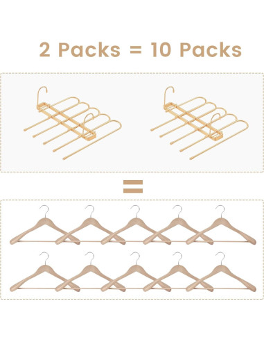 Perchas Ahorra Espacio Niziyue 5 Capas Metal Dorado 2Pack