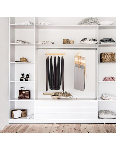 Perchas Ahorra Espacio Niziyue 5 Capas Metal Dorado 2Pack