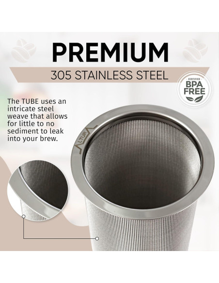 Cafetera Cold Brew Altura para Tarros Mason 0.95L - Filtro Acero