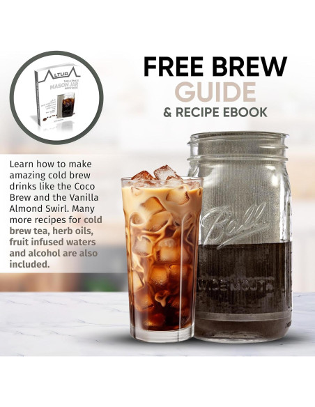 Cafetera Cold Brew Altura para Tarros Mason 0.95L - Filtro Acero