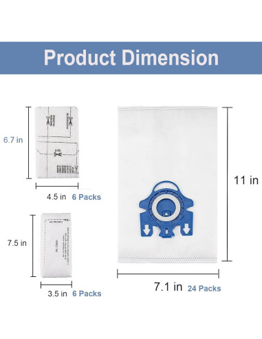 Paquete de 24 bolsas de vacío Dhoua GN para Miele