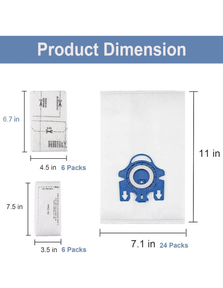 Paquete de 24 bolsas de vacío Dhoua GN para Miele