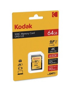 Tarjeta SDXC Kodak 64GB UHS-I U3 V30 Ultra 95MB/s 2
