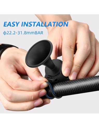 Timbre Eléctrico para Bicicleta Phidinova, Montaje en Manillar, Negro