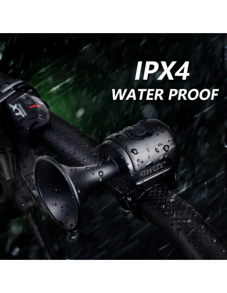 Timbre Eléctrico para Bicicleta Phidinova, Montaje en Manillar, Negro