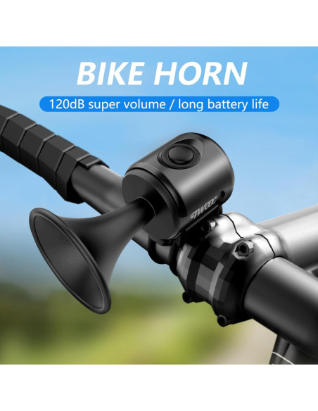 Timbre Eléctrico para Bicicleta Phidinova, Montaje en Manillar, Negro