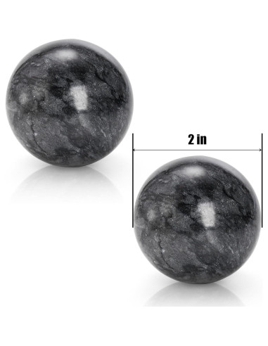 Conjunto de 4 Bolas de Baoding Lyellfe de Jade Negro 5.08 cm