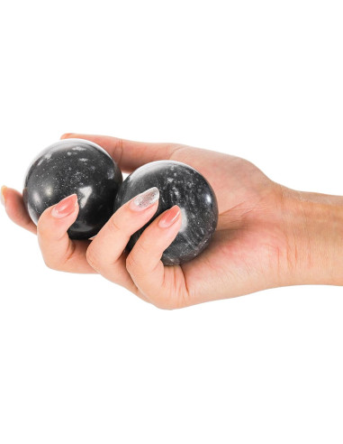 Conjunto de 4 Bolas de Baoding Lyellfe de Jade Negro 5.08 cm