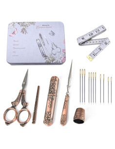 Tijeras de Coser Vintage NOTIONSLAND con Cinta Métrica 15 cm