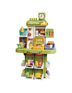 Juego de Supermercado KAMESTORY con Caja Registradora Verde