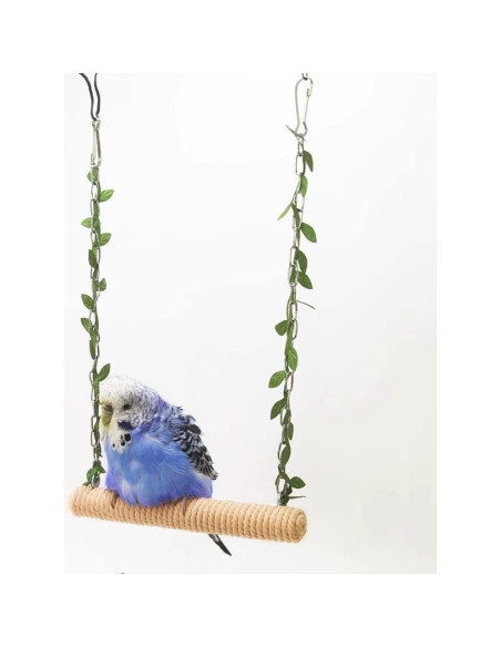 Columpio de Madera para Aves La La Pet 15 cm con Cuerda