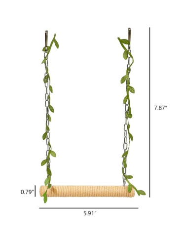 Columpio de Madera para Aves La La Pet 15 cm con Cuerda