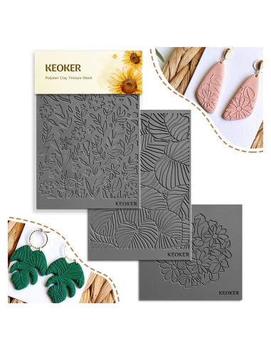 Hojas de Textura de Arcilla Polimérica Keoker - 3 Piezas
