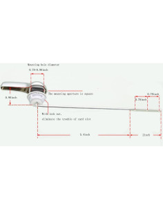Palanca de descarga de inodoro HGJST frontal cromo 20.1 cm 2