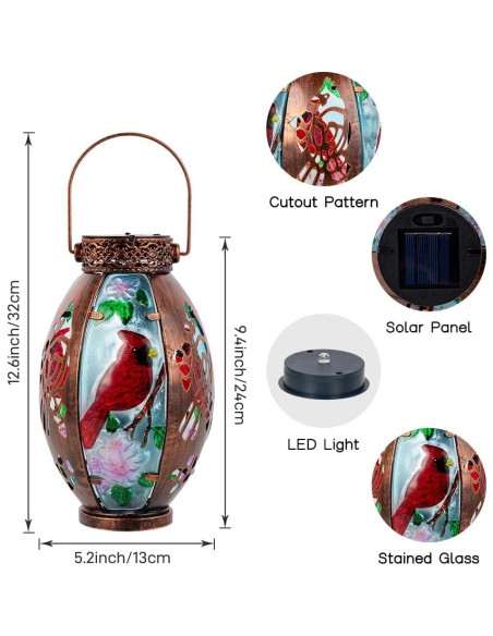 Linterna Solar Starsoul Cardenal 2 PC para Jardín Exterior