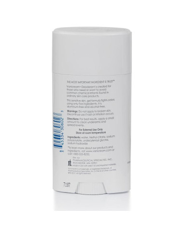 Desodorante en Gel Sin Aluminio Vanicream 99 g Piel Sensible