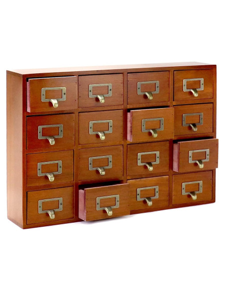 Organizador de Cajones QWORK de Madera Vintage 16 Cajones