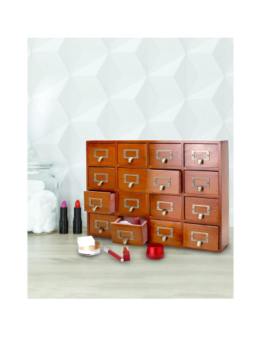 Organizador de Cajones QWORK de Madera Vintage 16 Cajones