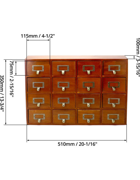 Organizador de Cajones QWORK de Madera Vintage 16 Cajones
