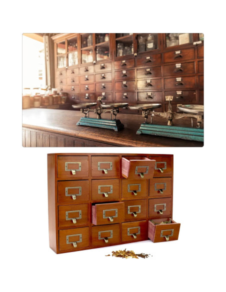 Organizador de Cajones QWORK de Madera Vintage 16 Cajones