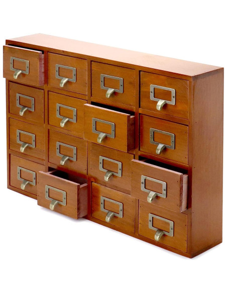 Organizador de Cajones QWORK de Madera Vintage 16 Cajones